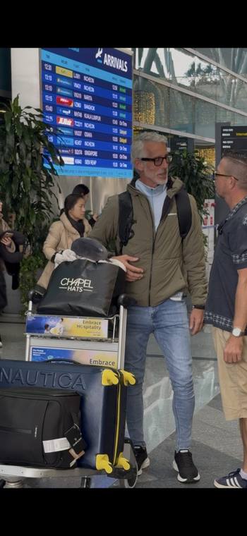 Airport arrival with luggage